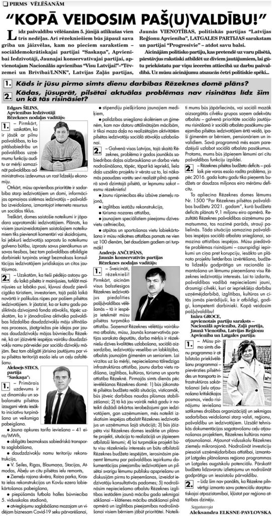 “KOPĀ VEIDOSIM PAŠ(U)VALDĪBU!”