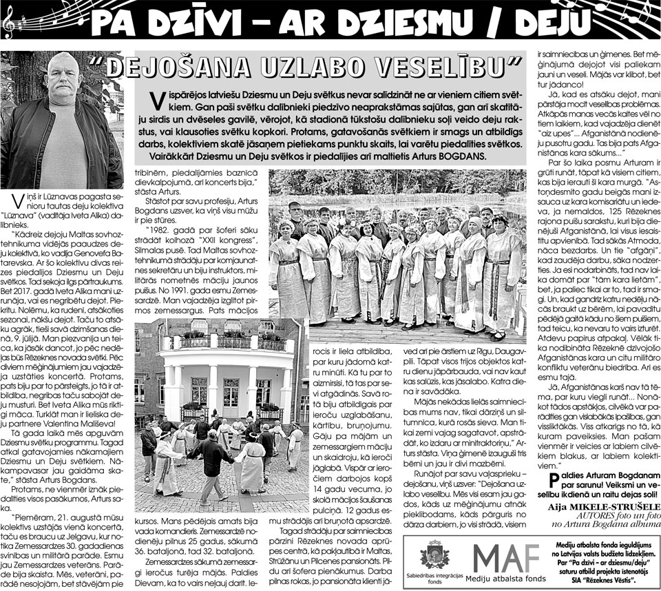 “DEJOŠANA UZLABO VESELĪBU”