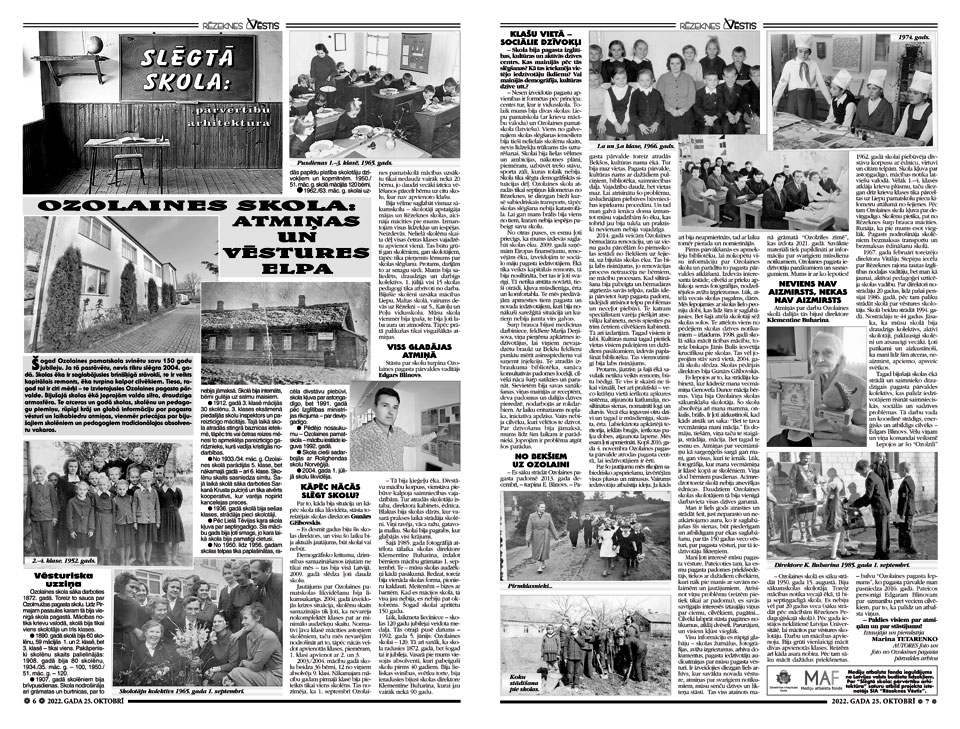 Ozolaines skola: atmiņas un  vēstures elpa