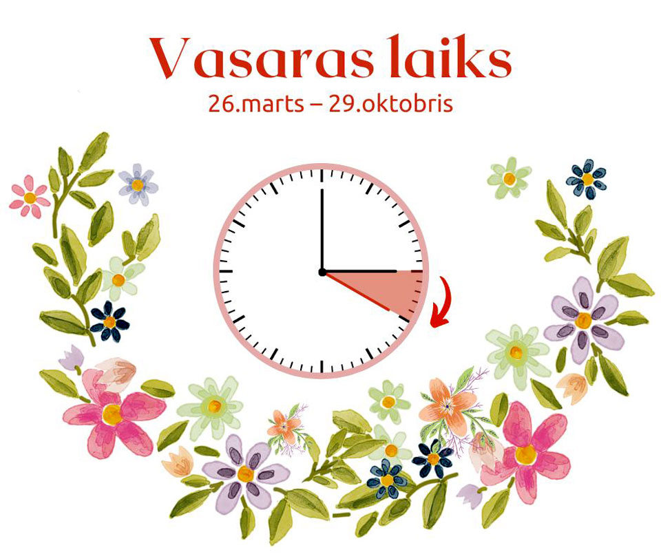 26. martā – stundu uz priekšu