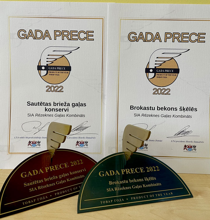 Divi Rēzeknes gaļas kombināta produkti – “Latvijas gada prece 2022”