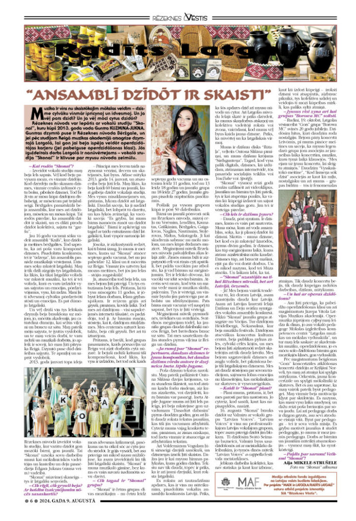 “ansamblī dzīdōt ir skaisti”