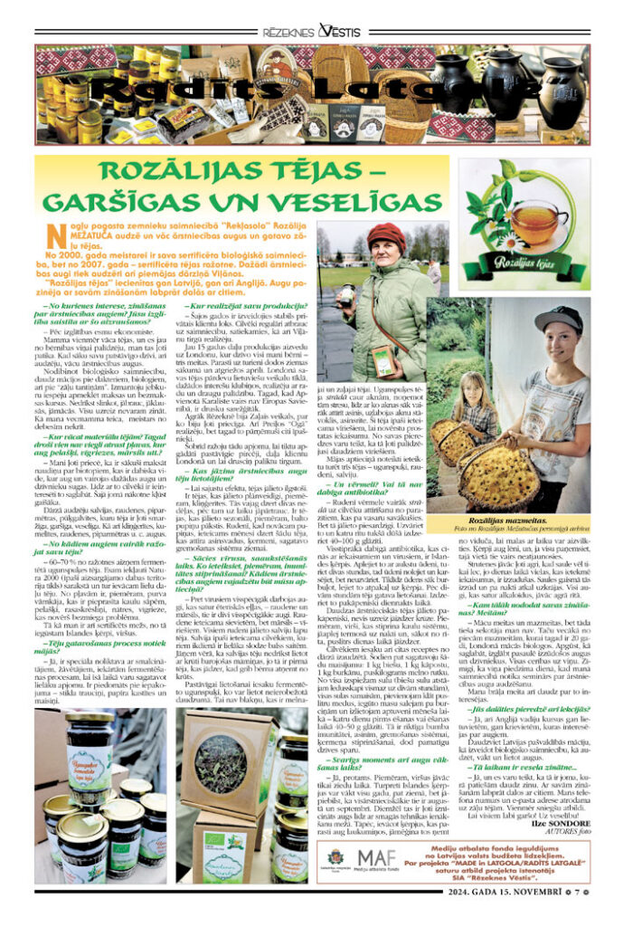 rozālijas tējas –  garšīgas un veselīgas