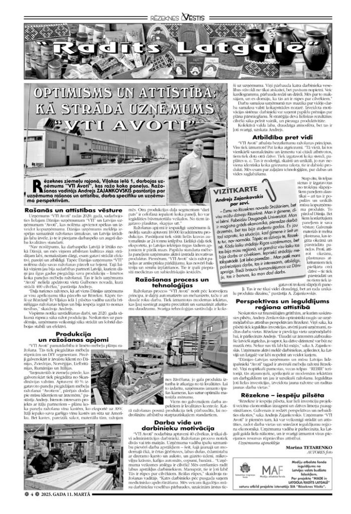 Optimisms un attīstība: kā strādā uzņēmums “VTI avoti”