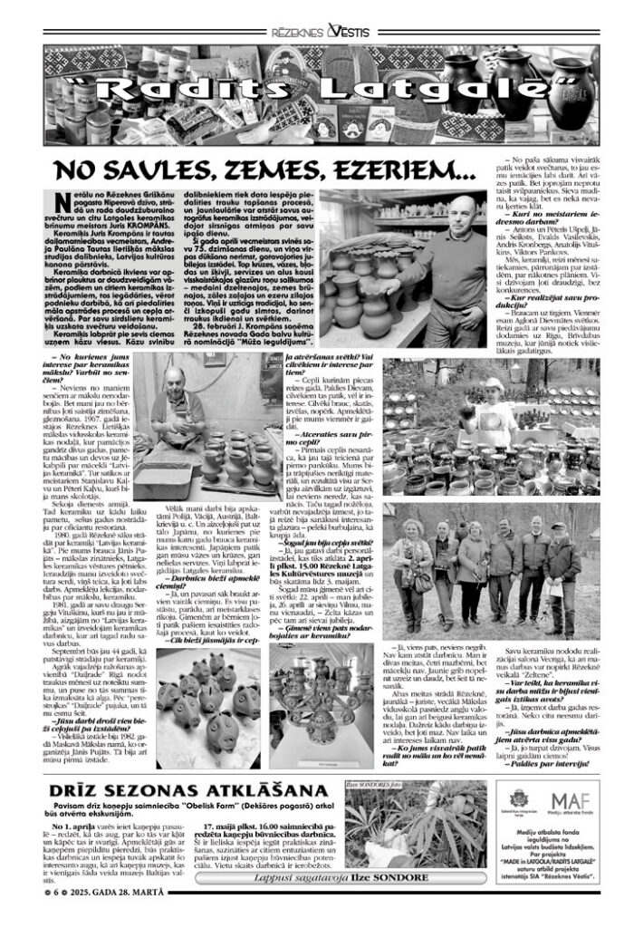 No saules, zemes, ezeriem…