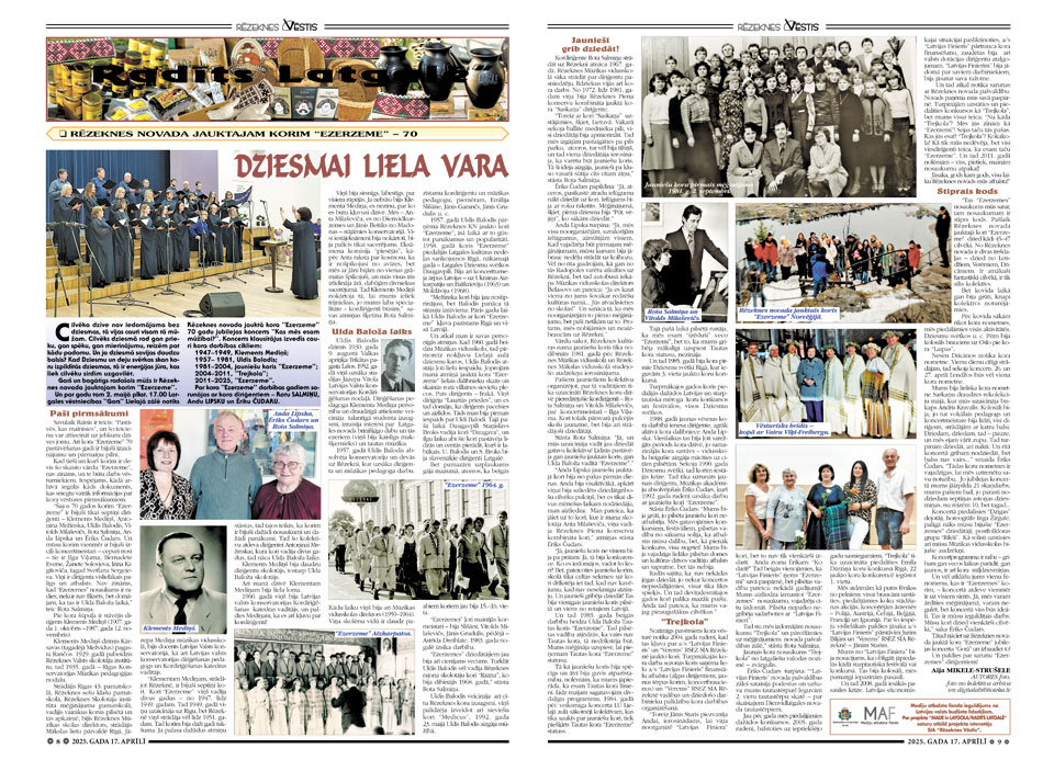 Dziesmai  liela  vara