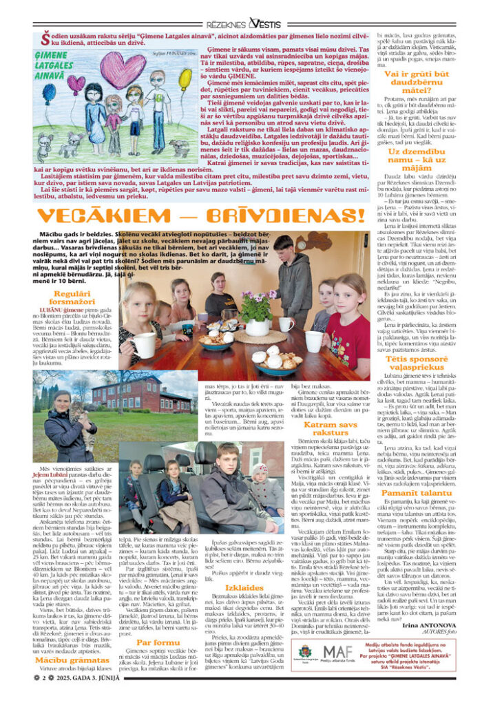 Vecākiem – brīvdienas!