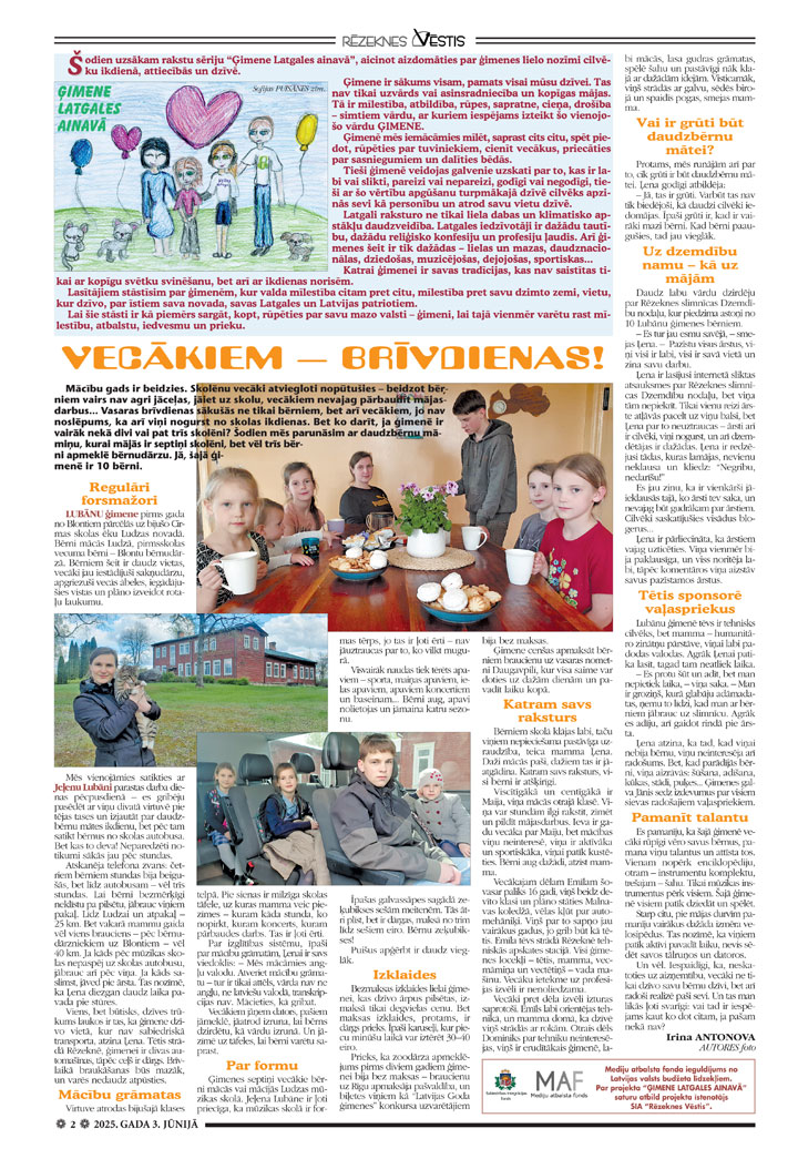 Vecākiem – brīvdienas!