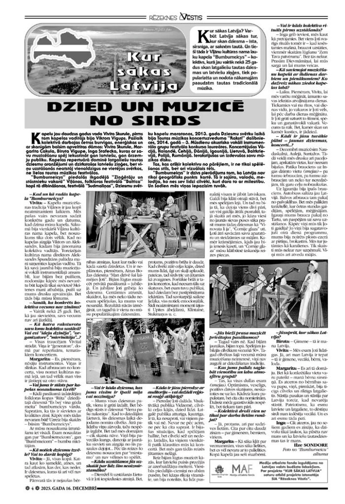 DZIED UN MUZICĒ NO SIRDS