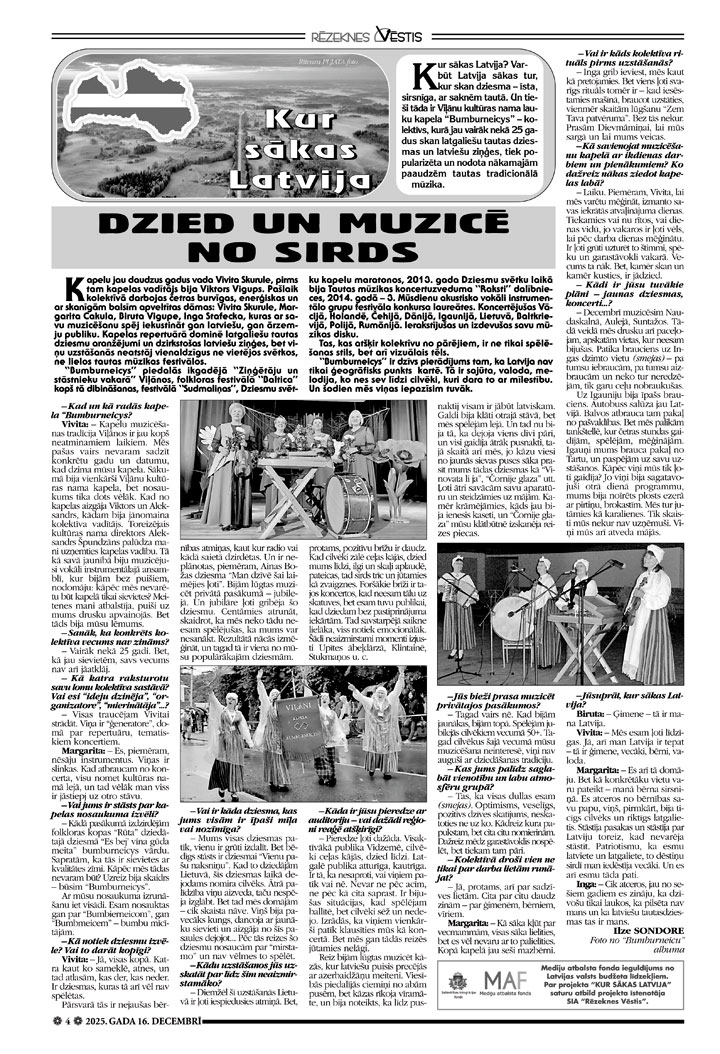 DZIED UN MUZICĒ NO SIRDS