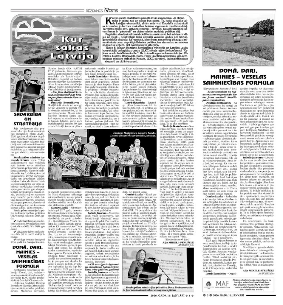“CEĻĀ UZ VESELU LAUKSAIMNIECĪBU”