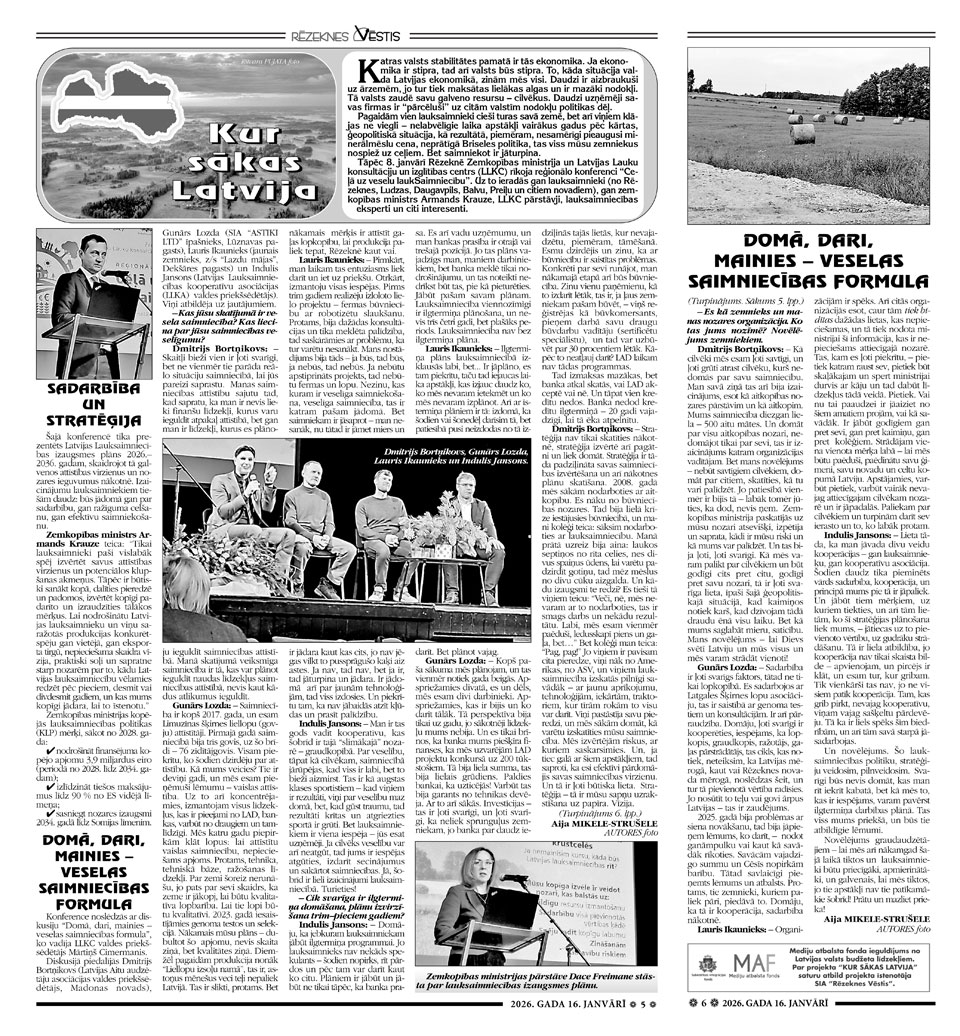 “CEĻĀ UZ VESELU LAUKSAIMNIECĪBU”