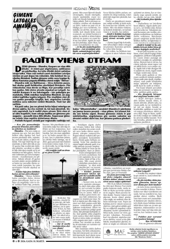 RADĪTI VIENS OTRAM