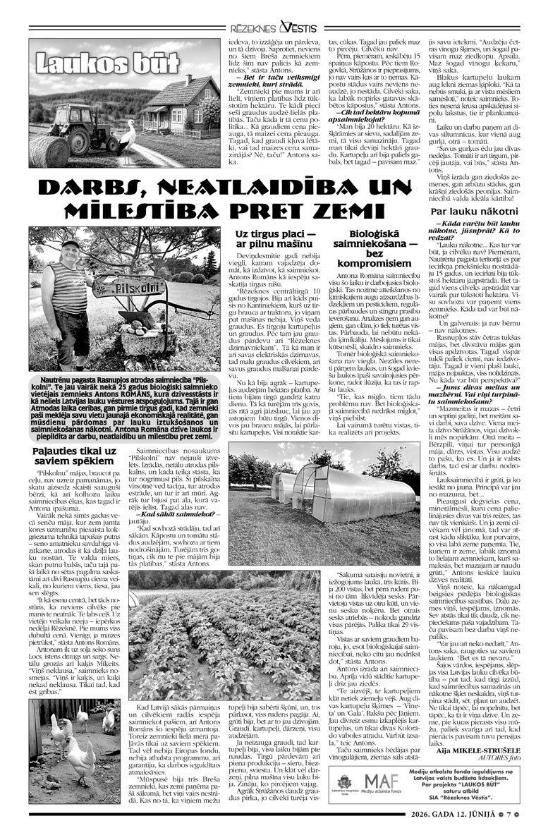 DARBS, NEATLAIDĪBA UN MĪLESTĪBA PRET ZEMI