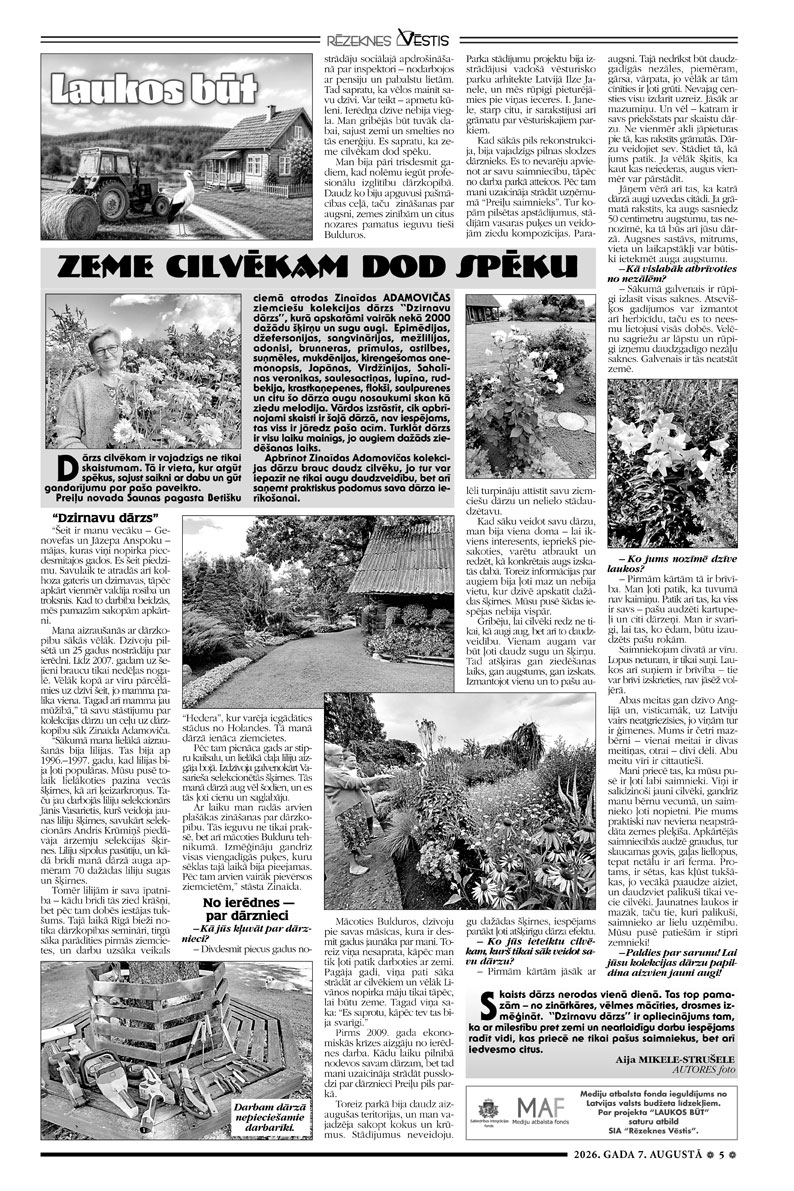 ZEME CILVĒKAM DOD SPĒKU