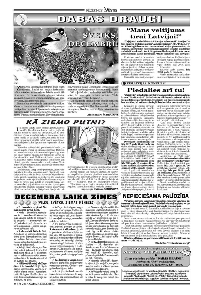 SVEIKS, DECEMBRI!