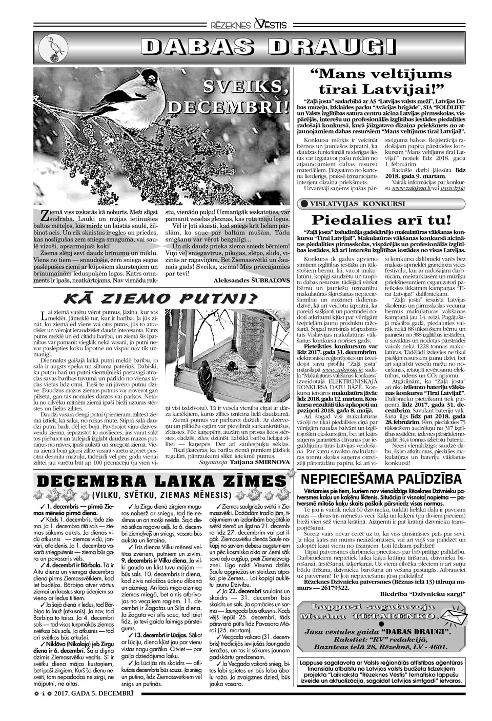 SVEIKS, DECEMBRI!