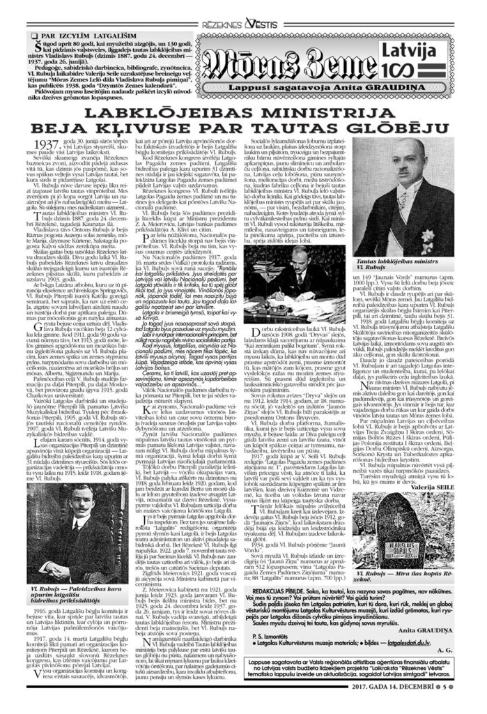 LABKLŌJEIBAS MINISTRIJA BEJA KĻIVUSE PAR TAUTAS GLŌBĒJU
