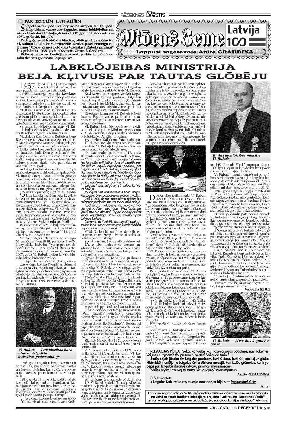 LABKLŌJEIBAS MINISTRIJA BEJA KĻIVUSE PAR TAUTAS GLŌBĒJU