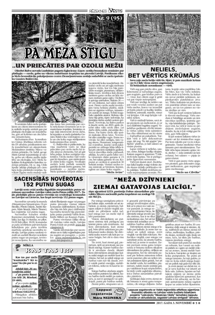 “MEŽA DZĪVNIEKI ZIEMAI GATAVOJAS LAICĪGI,”