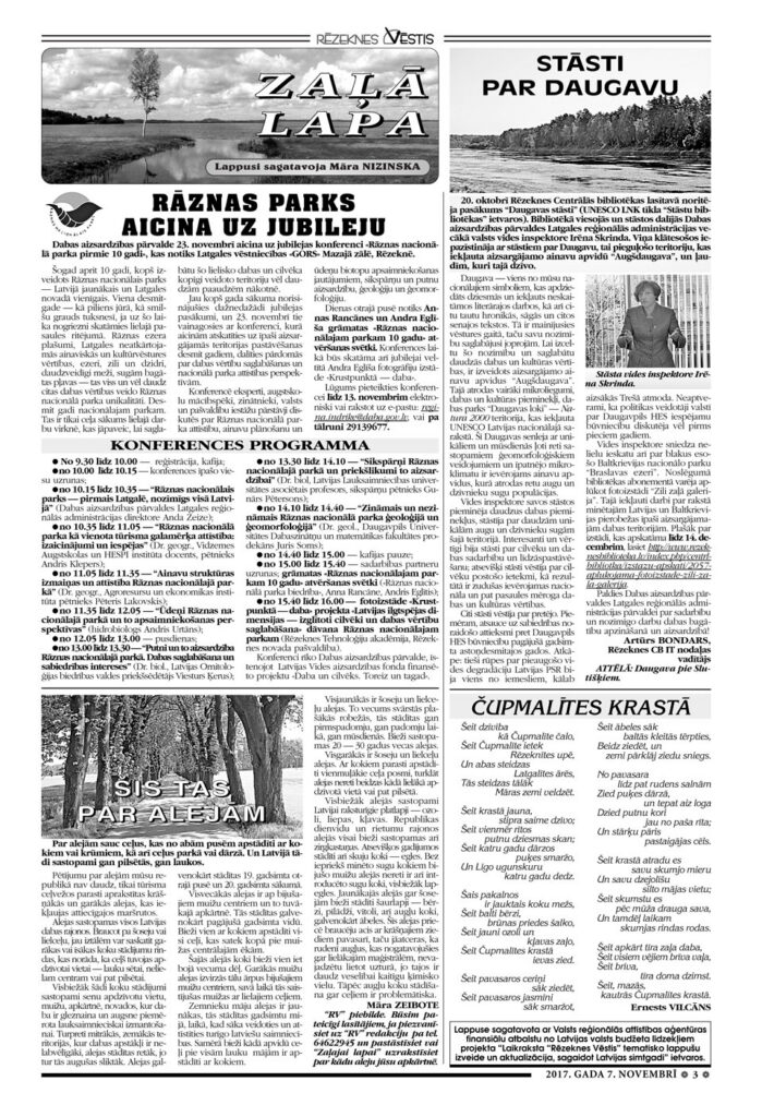 RĀZNAS PARKS AICINA UZ JUBILEJU